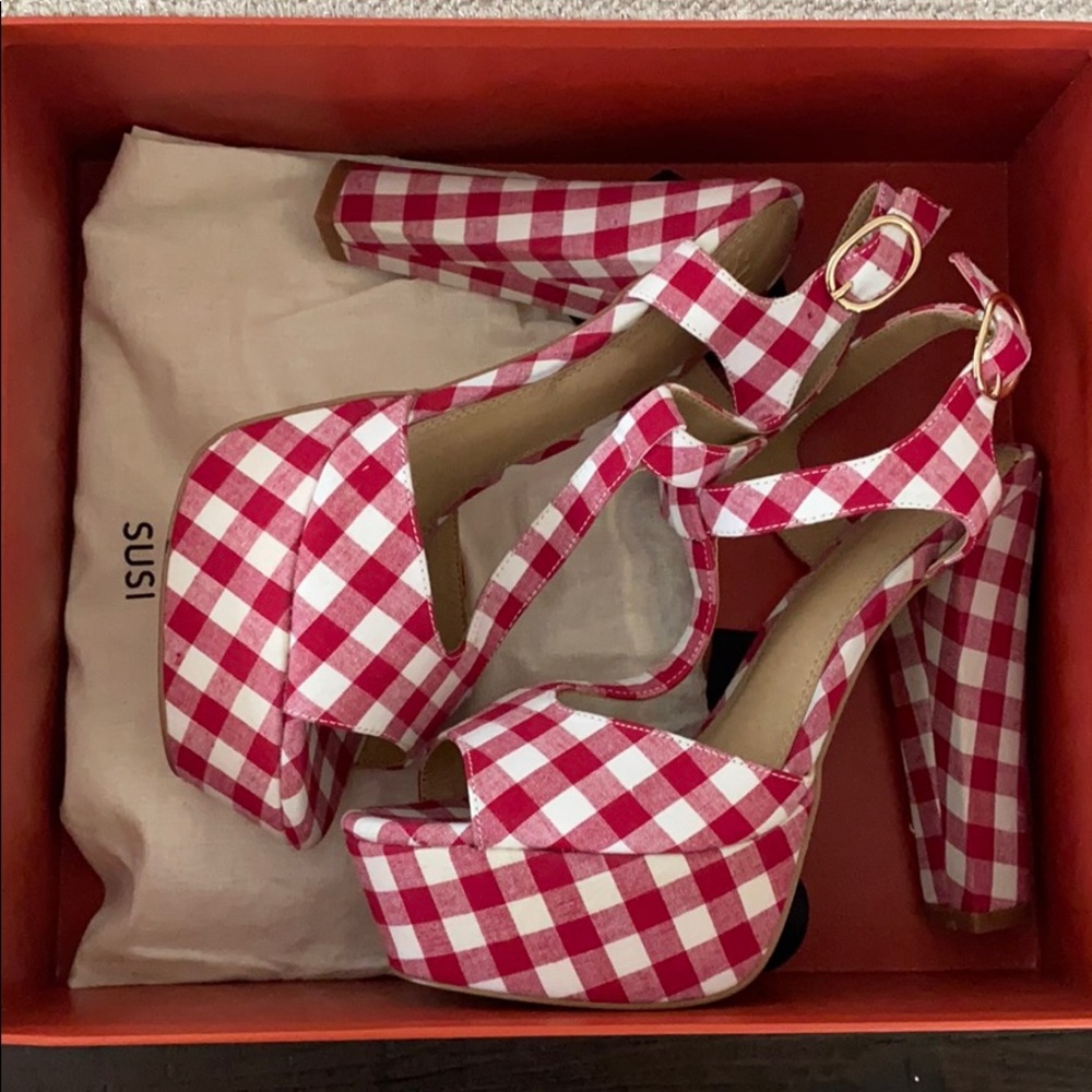 Susi Heels (Brigitte, Red Gingham)